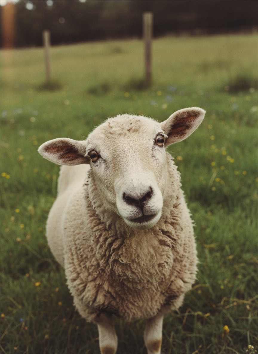 A curious goat with a warm, expressive gaze in the Lorrimar Lodge paddock